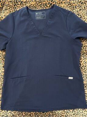FIGS Women's Navy V-Neck Short Sleeve Scrub Top
